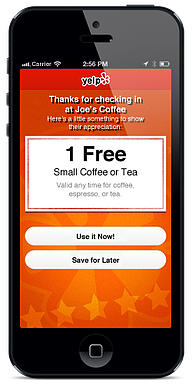 yelp check in offer mobile