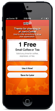 yelp check in offer mobile