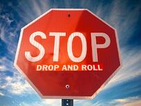 stop drop roll sign