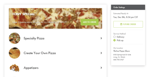 Thrive Pizza Point-of-Sale's new Modern UI for Online Ordering